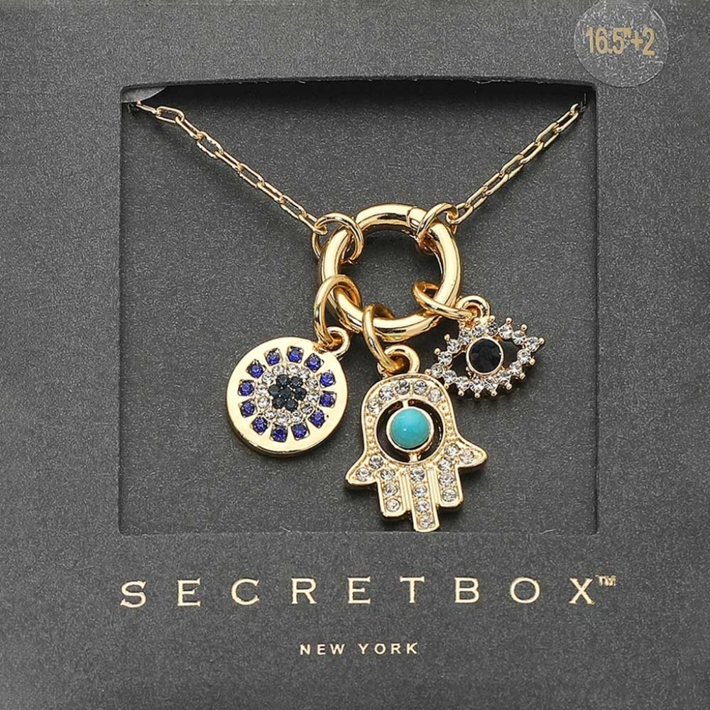 14k Gold Dipped Hamsa Hand Necklace - image 1